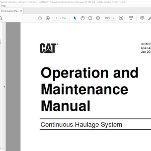 CAT Continuous Haulage System Operation & Maintenance Manual BI016242 - PDF DOWNLOAD