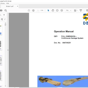 CAT DBT FULL DIMENSION Continuous Haulage System Operation Manual A6474X251 - PDF DOWNLOAD