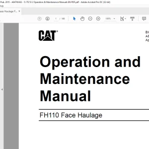 CAT FH110 Face Haulage Operation and Maintenance Manual A6474X432 - PDF DOWNLOAD