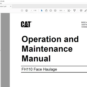 CAT FH110 Face Haulage Operation and Maintenance Manual A6474X432 - PDF DOWNLOAD
