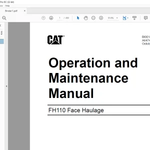 CAT FH110 Face Haulage Operation and Maintenance Manual (A6474X432) - PDF DOWNLOAD