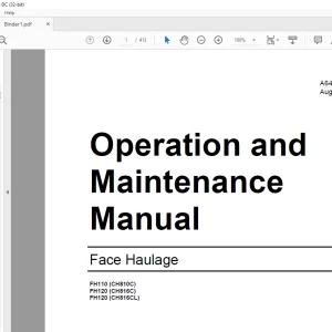 CAT Face Haulage FH110 (CH810C) FH120 (CH816C) FH120 (CH816CL) Operation & Maintenance Manual A6474X268 - PDF DOWNLOAD