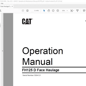 CAT Face Haulage FH125 D Operation & Maintenance Manual SN 5004121 - PDF DOWNLOAD