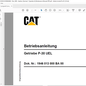 CAT Gearbox Operation & Maintenance Manual BI628466 - PDF DOWNLOAD