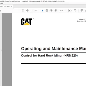 CAT  HRM220 Control for Hard Rock Miner Operating and Maintenance Manual - PDF DOWNLOAD