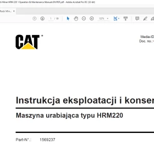 CAT Hard Rock Miner HRM220 Operation & Maintenance Manual - PDF DOWNLOAD