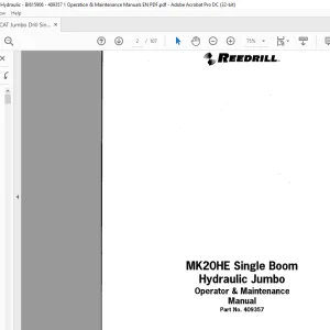 CAT MK20HE Single Boom Hydraulic Jumbo Operator & Maintenance Manual - PDF Download
