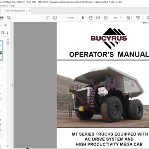 CAT MT Series Truck Equipped With AC Drive System & High Productivity Mega Cab Operator's Manual BI617277 - PDF DOWNLOAD