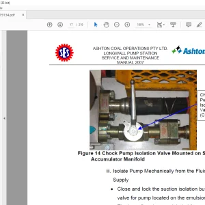 CAT Roof Support Ashton Longwall Pump Station Operation & Maintenance Manual BI619134 - PDF DOWNLOAD