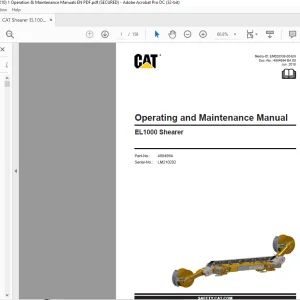 CAT Shearer EL1000 Operation & Maintenance Manual EM028338 - PDF DOWNLOAD
