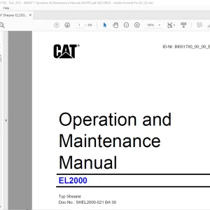 CAT Shearer EL2000 Operation & Maintenance Manual BI001780 - PDF DOWNLOAD