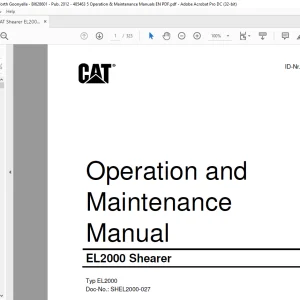 CAT Shearer EL2000 Operation & Maintenance Manual BI628601 - PDF DOWNLOAD