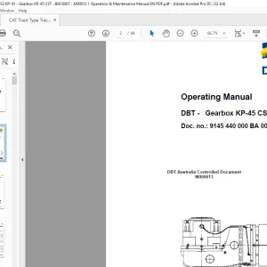 CAT Track Type Tractor DBT Gearbox KP-45 CST Operating Manual BI616007 - PDF DOWNLOAD