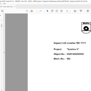 CAT Track Type Tractor Impact Roll Crusher SK 1111 Kushiro V Operation & Maintenance Manual BI620935 - PDF DOWNLOAD