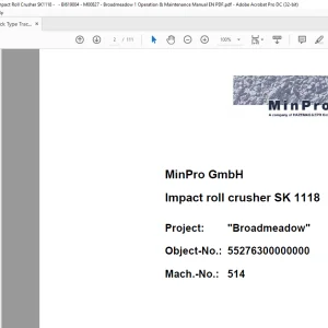 CAT Track Type Tractor Impact Roll Crusher SK 1118 Broadmeadow Operation & Maintenance Manual BI619004 - PDF DOWNLOAD