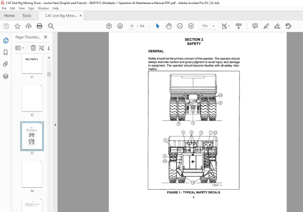 CAT Unit Rig Mining Truck Lectra Haul Operator’s Manual BI007413 – PDF ...