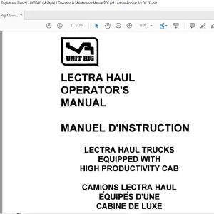CAT Unit Rig Mining Truck Lectra Haul Operator's Manual BI007413 - PDF DOWNLOAD