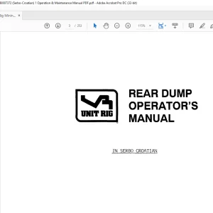 CAT Unit Rig Mining Truck Rear Dump Operator's Manual BI007372 - PDF DOWNLOAD
