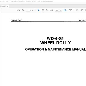 CAT Unit Rig Mining Truck WD-4-S1 Wheel Dolly Operation & Maintenance Manual BI007313 - PDF DOWNLOAD