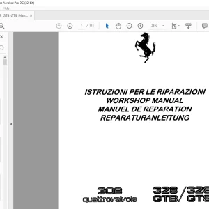 Ferrari 308 Quattrovalvole 328 GTB 328 GTS Workshop Manual - PDF DOWNLOAD
