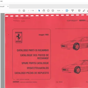 Ferrari 348 TB 348 TS Spare parts Catalogue Manual - PDF DOWNLOAD