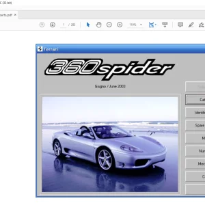 Ferrari 360 Spider Parts Catalogue Manual - PDF DOWNLOAD