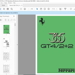 Ferrari 365 GT4_2+2 1973 Operating, Maintenance & Service Handbook Manual - PDF DOWNLOAD