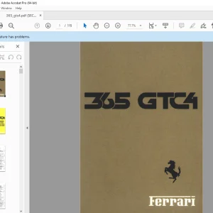 Ferrari 365 GTC4 Operating Maintenance & Service Handbook Manual - PDF DOWNLOAD