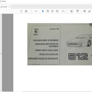 Ferrari 512 TR Testarossa Spare Parts Catalogue Manual - PDF DOWNLOAD