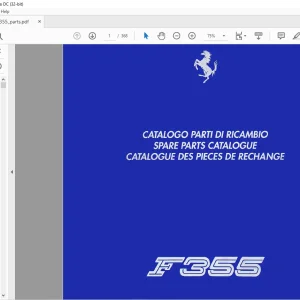 Ferrari F355 Berlinetta F355 GTS F355 Spider Spare parts Catalogue Manual - PDF DOWNLOAD
