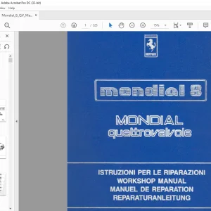 Ferrari Mondial 8 Quattrovalvole Workshop Manual - PDF DOWNLOAD