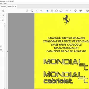Ferrari Mondial T Mondial T Cabriolet Spare Parts Catalogue Manual - PDF DOWNLOAD