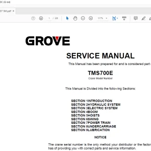 Grove Crane TMS700E Service Manual 116-00 - PDF DOWNLOAD