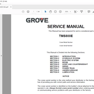 Grove Crane TMS800E Service Manual 108-00 - PDF DOWNLOAD