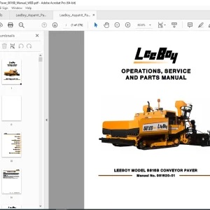 LEEBOY 8816B Conveyor Paver Operations, Service & Parts Manual 981620-01 - PDF DOWNLOAD