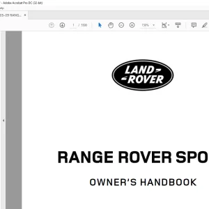 Land Rover L320 05-09 RANGE ROVER SPORT OWNER’S HANDBOOK MANUAL - PDF DOWNLOAD