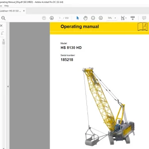Liebherr HS 8130 HD 185218 Operating Manual SN 185218 - PDF DOWNLOAD
