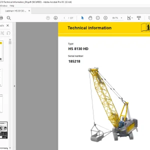 Liebherr HS 8130 HD Technical Information Manual SN 185218 - PDF DOWNLOAD