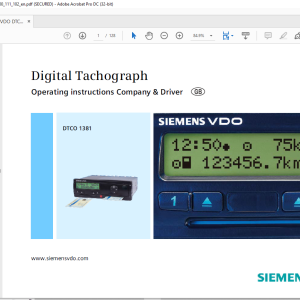 Liebherr Siemens VDO DTCO 1381 Digital Tachograph Operating Instruction ...