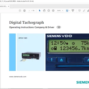 Liebherr Siemens VDO DTCO 1381 Digital Tachograph Operating Instruction Manual - PDF DOWNLOAD