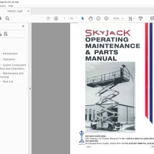 Skyjack S-1000 Series Engine Powered Operation Maintenance & Parts Manual 104322-1 - PDF DOWNLOAD