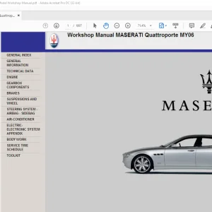 2006 - 2007 Maserati Quattroporte My06 Workshop Manual - PDF DOWNLOAD