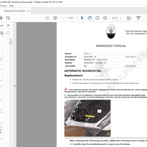 2009-2021 Maserati GranCabrio 4.7L Workshop Manual - PDF DOWNLOAD