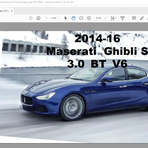 2014-2016 Maserati Ghibli S 3.0 BT V6 Workshop Manual & Wiring Diagram Manual - PDF DOWNLOAD