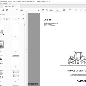 AMMANN ARP 95 DOUBLE BILLES CHASSIS FIXE MANUEL UTILISATEUR - PDF