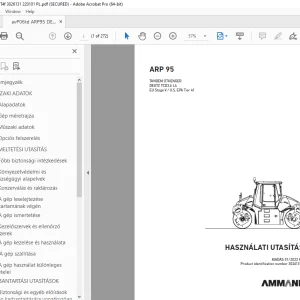 AMMANN ARP 95 TANDEM ÚTHENGER HASZNÁLATI UTASÍTÁS (3026131) - PDF