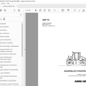 AMMANN ARP 95 TANDEM ÚTHENGER HASZNÁLATI UTASÍTÁS (3026131) - PDF
