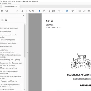 AMMANN ARP 95 TANDEMWALZE BEDIENUNGSANLEITUNG (3026131) - PDF