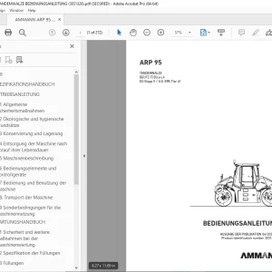 AMMANN ARP 95 TANDEMWALZE BEDIENUNGSANLEITUNG (3031329) - PDF