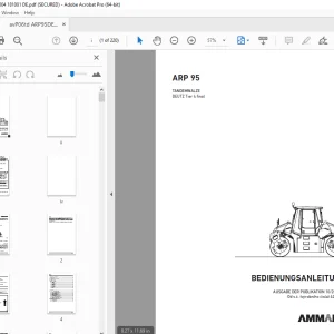 AMMANN ARP 95 TANDEMWALZE BEDIENUNGSANLEITUNG (4232005) - PDF DOWNLOAD